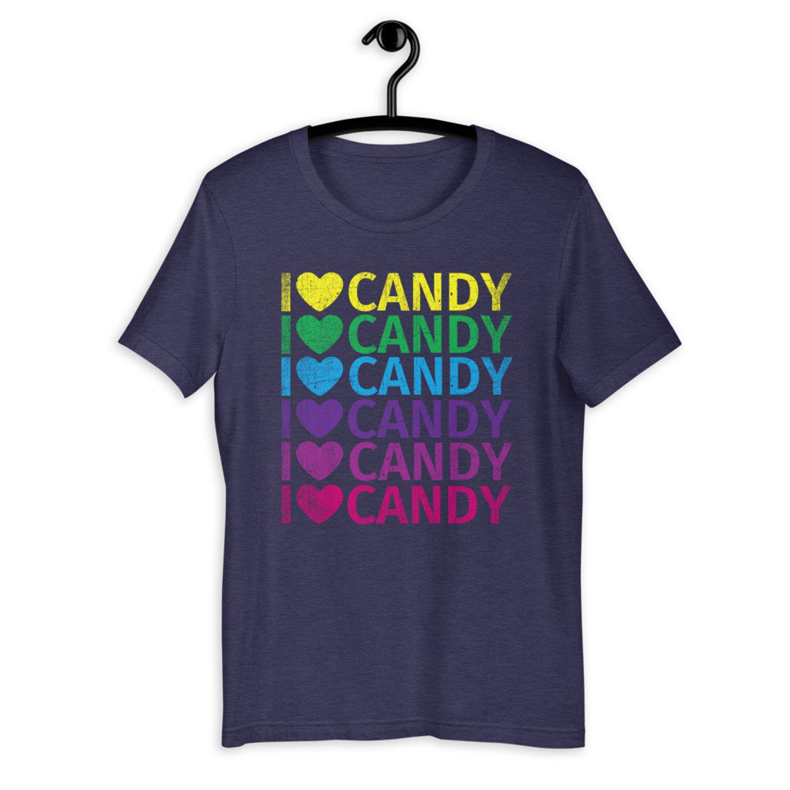 I Love Candy Tshirt, Cute Halloween Shirt, Rainbow Candy Graphic Tee