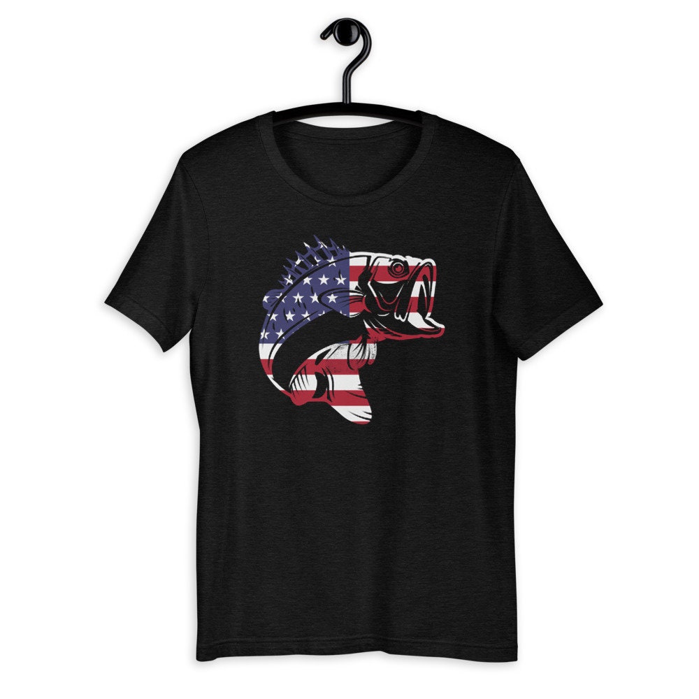 USA Flag Bass Fisherman T-shirt Funny Fishing Shirt Gift for - Etsy