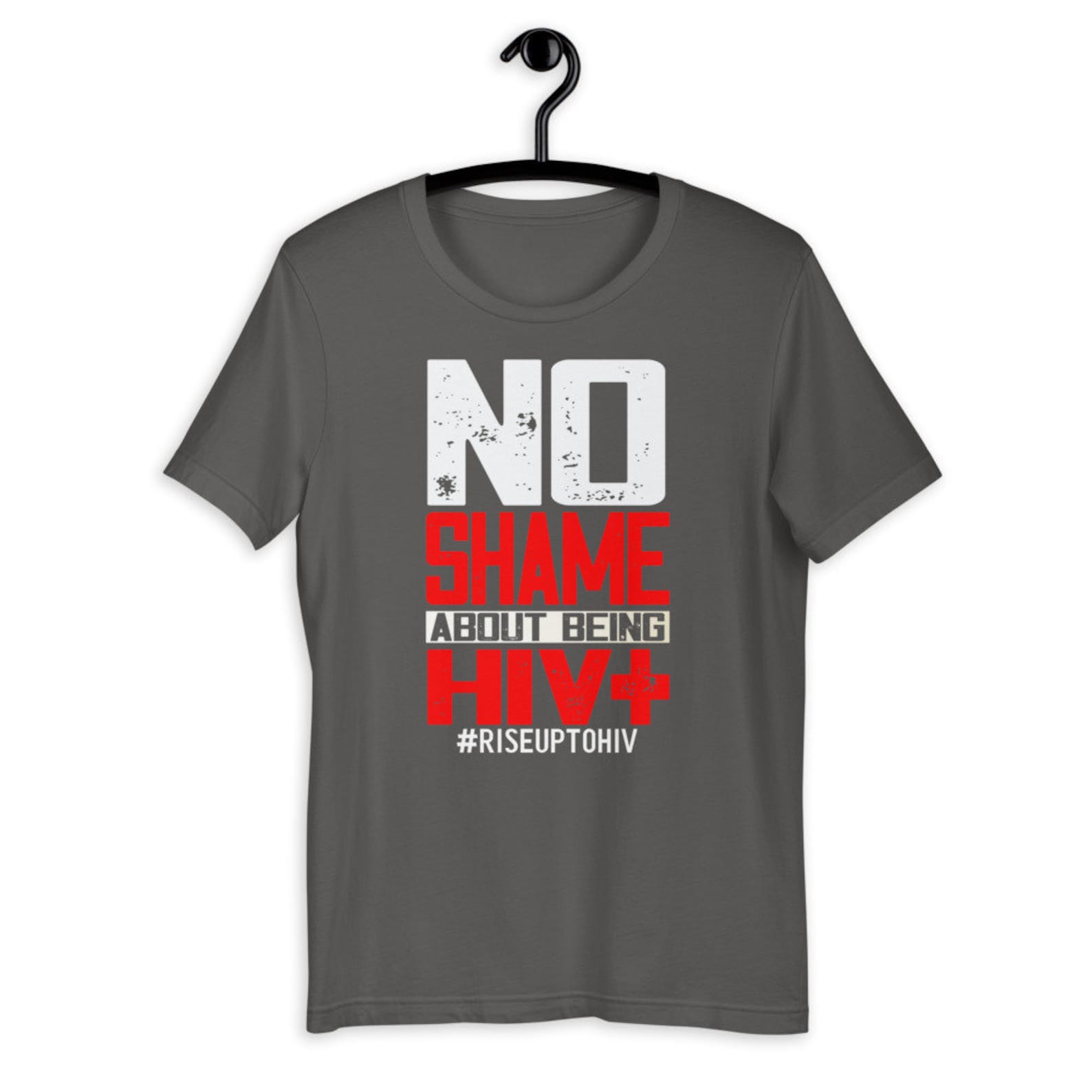 No Shame About HIV/AIDS Positive T-shirt, Awareness Red Ribbon, Immune ...