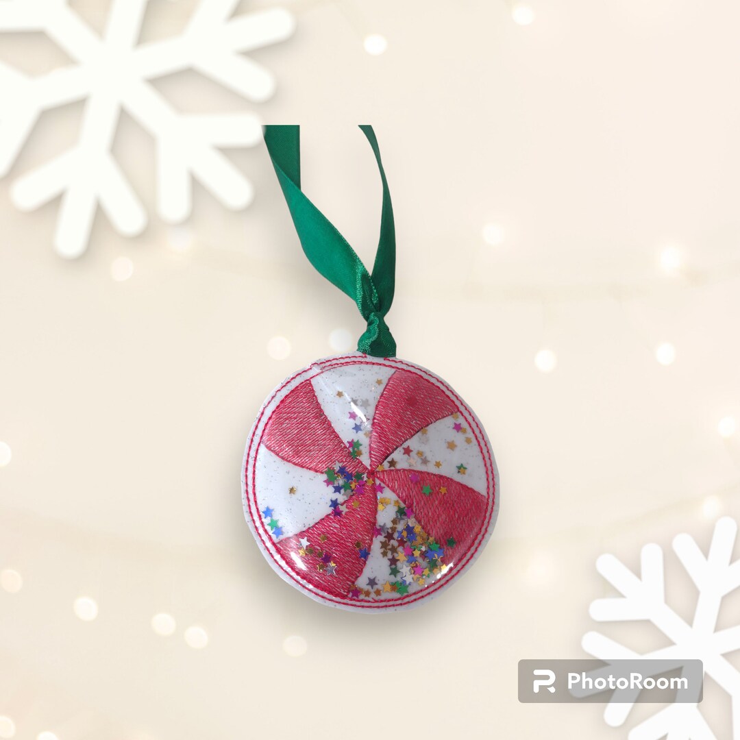 Glitter Christmas Pinwheel Festive Tree Ornaments - Etsy