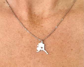 Dainty Alaska Necklace: Minimalist State Pendant
