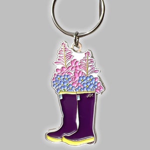 Alaskan Boot Keychain: Wildflower Souvenir