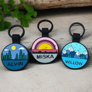Custom Silicone Dog Tag: Mountain Adventure Pet ID