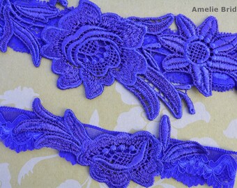 Blue Garter Set Wedding Bride Something Blue Clothing Garter, Blue Wedding Garter, Wedding Garter Set Cobalt Blue Garter Lace Garters Bridal