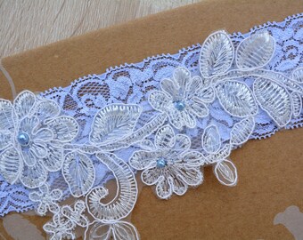 Bridal Garter Set Blue Wedding Garter Blue, Bridal Garter Set, Blue White Wedding Lingerie Lace Garter, Wedding Garter Blue Bridal Blue Gift