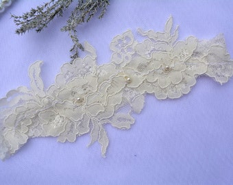 Ivory Lace GarterSet Wedding Ivory Rustic Gift For Brides, Ivory Bridal Garters Sets Belt For Wedding, Garter in Vintage Boho Beach Wedding