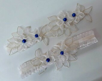 Wedding garter flower lace wedding garter set ivory lace garter, wedding garters handmade garter bridal garter set bridal accessory set lace