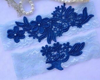 Blue Bridal Clothing Lingerie Garter Set Belt Blue For Wedding Bridal Garter Set, Wedding Clothing Garter Blue Lace Wedding, Something Blue