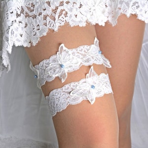 Ivory lace bridal garter set for wedding garter bohemian lace garter belt handmade wedding butterfly brides garter lingerie boho clothing image 1