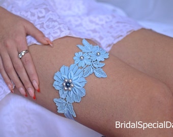 Garter wedding simple light blue garter lace wedding garter bridal garter something blue wedding gift handmade garter for brides party gifts