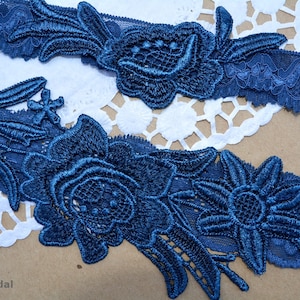 Bridal Garter Set Teal Blue Wedding Garter, Blue Lace Bridal Garter Set, Something Blue Wedding Garter Blue Garters Set For Bride Wedding