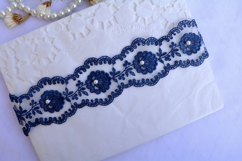 Bridal Garter Blue Lace Garter Lingerie Garter Handmade Garter Wedding Garter Navy Blue Lace Garter Set Navy Blue Lace Wedding Garter