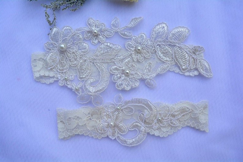 Lace Garter Wedding Gift Wedding Lingerie Wedding Garter Garter Bridal White Garter Set Bridal Garter Set Off White Garter Garters