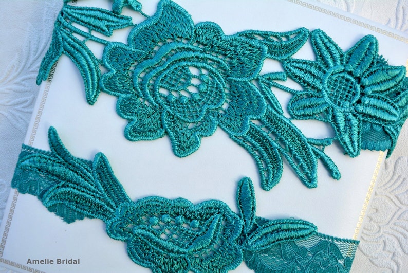 Toss Keepsake Garter Teal Lingerie Garter Teal Green Set Teal Green Wedding Garter Set Teal Wedding Garters For Brides Bridal Garter Set