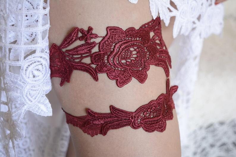 red garter belt wedding Attached Lace Garter Belt Thigh-Highs, Thigh High Stockings with Lace Garter  Belt, Lace Garter Belt and Thigh High Stockings