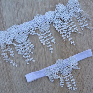 White Garter Set Bridal Garter White, Unique Wedding Garter Set Belt, White Wedding Garter, Garter Wedding Garter White, Brides Clothing Set