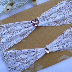 Wedding Garters White Heart Rhinestone Garter, Pink Crystal Wedding Garter Set, Bridal Crystal Garter, Wedding Keep Toss Heart Prom Garter