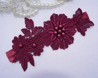 Burgundy Red Garter Wedding Bridal Garter Set Wedding Lingerie Lace Garter Set Burgundy Wedding Accessories Garter Bridal, Garters Set Red