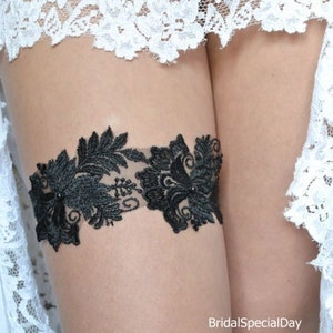 Black wedding lace garter set sexy black goth accessories lingerie wedding garters bridal black lace handmade garter for brides party gifts