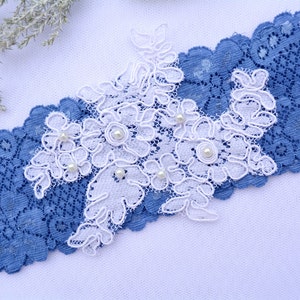 Conjunto de liga azul cinto para casamento liga de noiva azul, conjunto de liga de casamento, conjunto de liga de noiva roupas de casamento renda liga presente de casamento nupcial