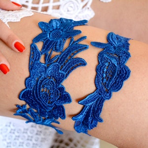 Liga azul boda liga conjunto liga nupcial conjunto algo azul encaje boda azul real dama de honor ropa novias tirar mantener liga fiesta