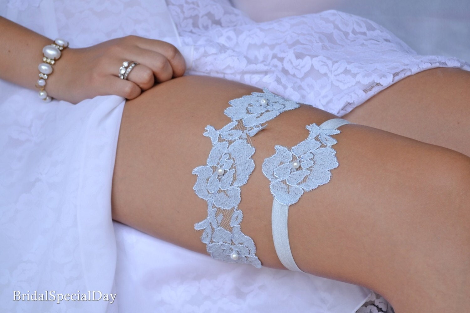 Garter, wedding garter blue, light blue garter, lace wedding garter, bridal garter, something blue, handmade garter, garters blue wedding