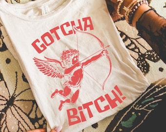Funny Cupid Shirt | Valentine Humor Tee | Retro Angel Archer Top | Edgy Love Gift | Anti Valentine Graphic T-Shirt | Unisex Tee