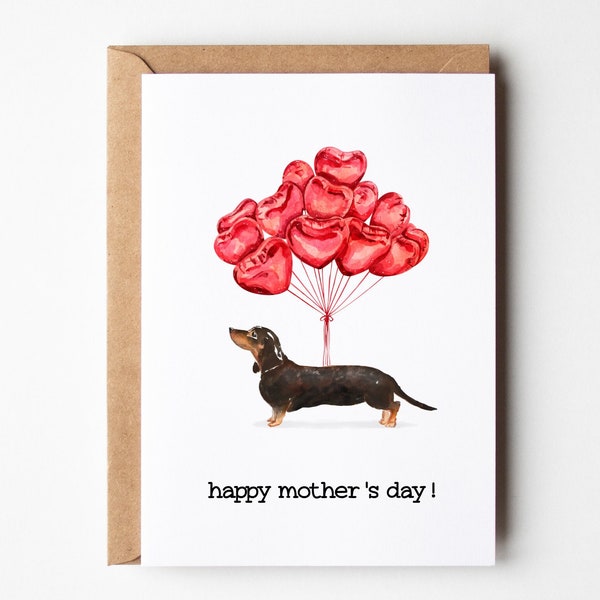 Dachshund Mom Card, Mother's Day Card, Dog Mama Cards, Dog Mom Greeting Card, Dachshund Mother's Day, Cute Card, Funny Cards, Dog Lover Card
