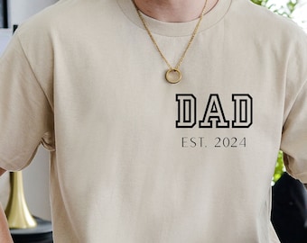 Camiseta de papá del año EST / Camiseta personalizada para papá EST / Regalo personalizado para papá / Camiseta minimalista para papá / Regalo para nuevo papá