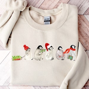 Penguin Sweatshirt, Holiday Sweatshirt, Christmas Sweatshirt, Cute Xmas Shirt, Penguin Shirts, Holiday Sweater, Women's Holiday Shirts