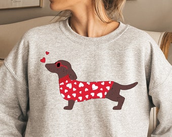 Dachshund Sweatshirt, Valentine Sweatshirt, Dachshund Shirts, Dachshund Gifts, Valentine Crewneck, Valentine Shirts, Dachshund Gift Idea