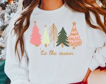 Tis The Season Sweatshirt, Christmas Tree Sweatshirt, Winter Sweatshirt, Christmas Sweatshirt, Holiday Crewneck, Holiday Sweatshirt