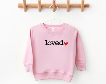 Aimé les enfants chemise, enfant en bas âge aimé chemise, chemise enfant Saint-Valentin, aimé les enfants Sweat-shirt, rose enfant Sweat-shirt, chemise Saint-Valentin, cadeau enfant Saint-Valentin