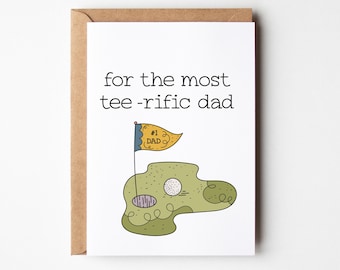 Golfing Card for Dad, Father's Day Card, Dad Birthday Card, Funny Cards, Card from Son, Card from Daughter, Best Dad Card, Cool Dad Card