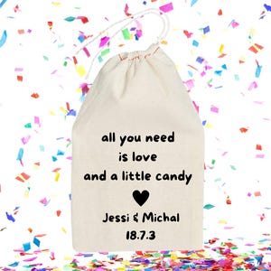 Sacs pour bonbons personnalisés, Sacs pour barres de chocolat, Sacs pour cadeaux de mariage, Sacs à friandises personnalisés, Idée de cadeau pour un mariage, Adorables sacs de bonbons