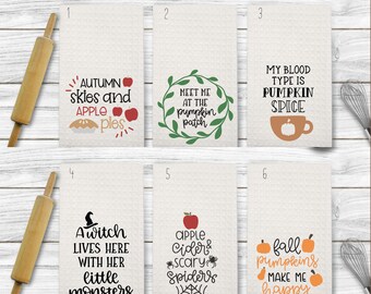 autumn dish towels