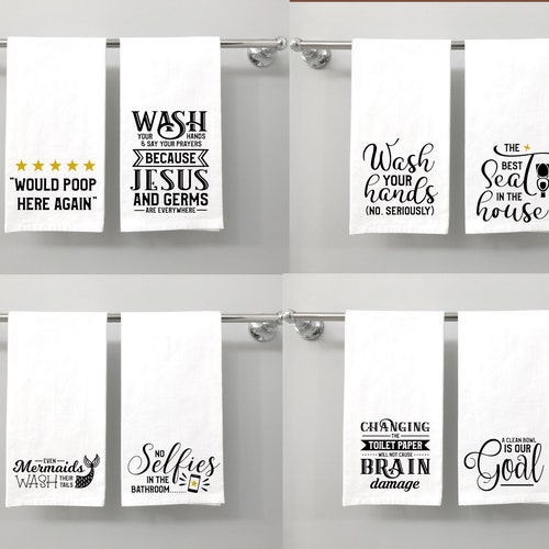 Funny Guest Bathroom Hand Towel Funny Half Bath Hand Towel Etsy