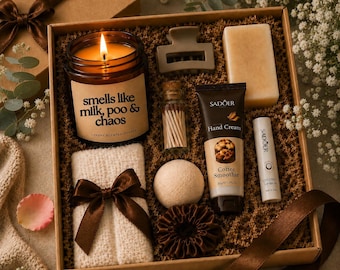 Funny New Mom Gift Box | Postpartum Self Care Gift | New Mom Survival Kit | Baby Shower Gift for Mom | Cozy Care Package