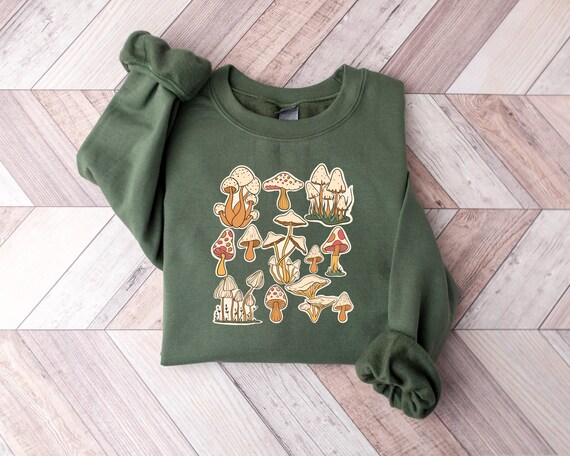 Mushroom Shirts, Mushroom Sweatshirt, Gardening Shirts, Nature Shirt, Hippie Shirt, Gardening Gift, Nature Gift, Plant Shirts, Mushroom Gift