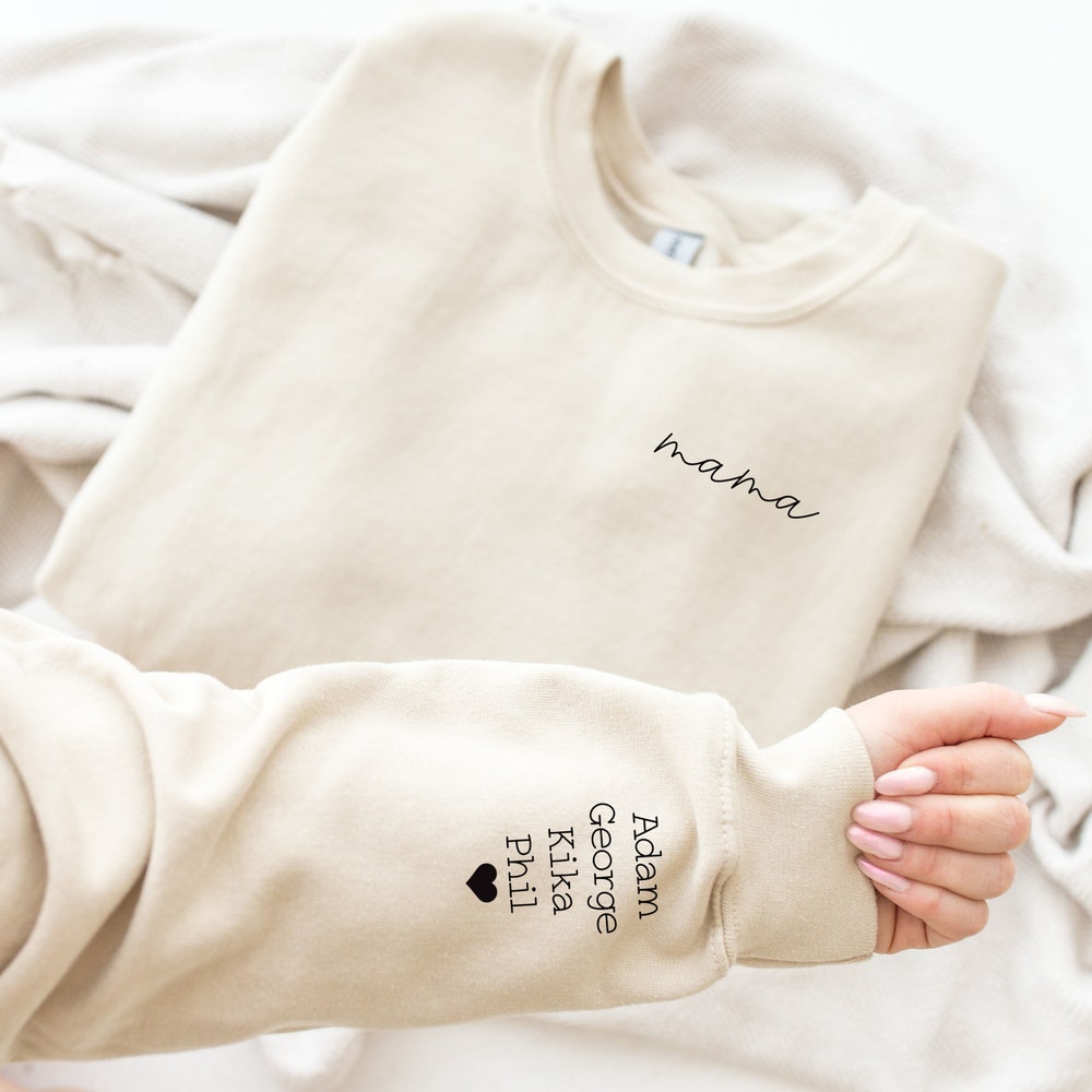 Mother'S Day Sweater Mama Sweatshirt, Kids Name Sweatshirt, Gifts For Mama, Birthday Gift Mama, Mother'S Day Gifts, Gifts, Gift With Kids Name, Kids Name Sweatshirt