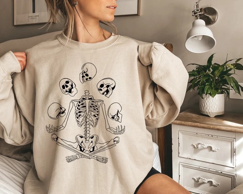 Skeleton Sweatshirt Halloween Sweatshirt Skeleton Shirts - Etsy