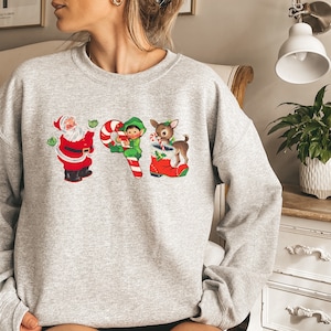Vintage Christmas Sweatshirt, Winter Sweatshirt, Holiday Sweatshirt, Santa Sweatshirt, Christmas Sweater, Sweatshirt for Women