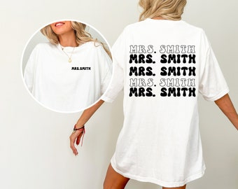 Custom Mrs Shirt, Personalized Mrs Shirt, Last Name Mrs Shirt, Bride T-Shirt, Honeymoon Shirt, Custom Wife Shirt, Custom Bride Shirts, Gift