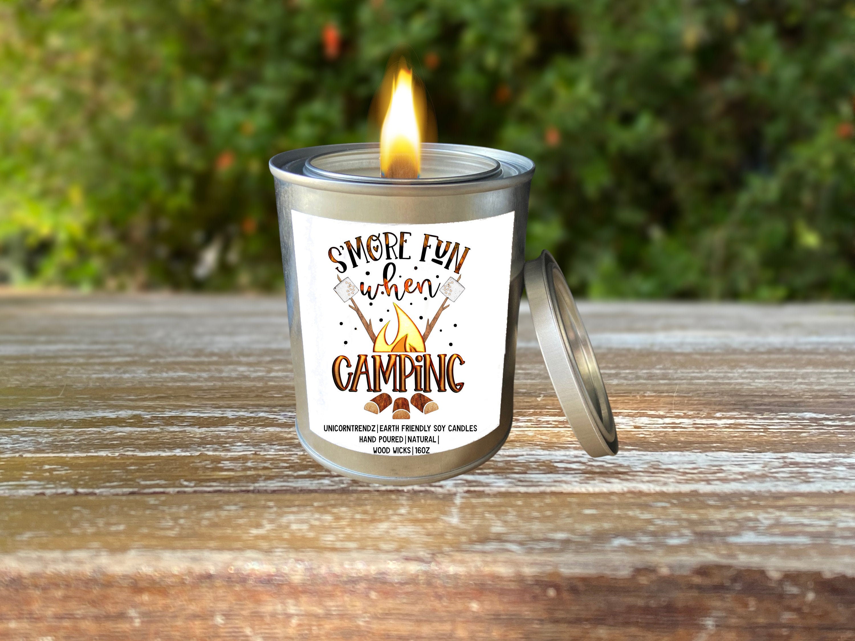 Camping Candle Smore Candle Campfire Candle Marshmallow Etsy