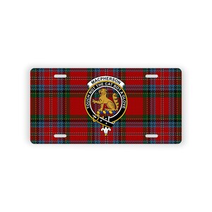 MacPherson Scottish Clan Tartan Crest Novelty License Plate