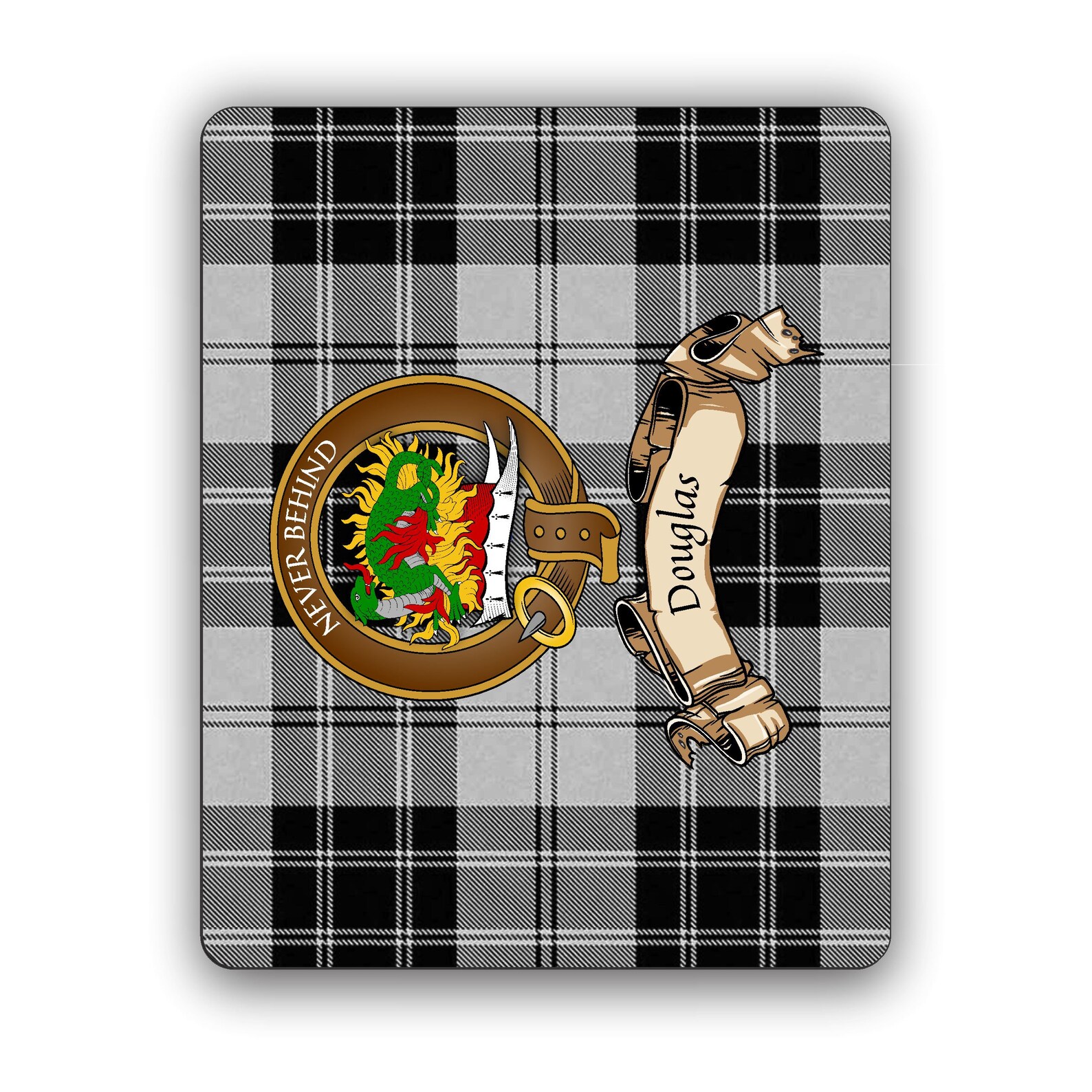 Douglas Grey Modern Tartan Crest Classic Cap
