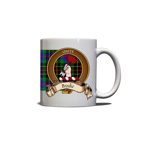 Brodie Scottish Clan Tartan Crest Motto 11oz Mug