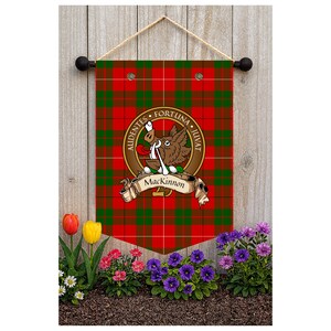 MacKinnon Clan Crest Garden Flag – Scottish Tartan Canvas Outdoor Decor