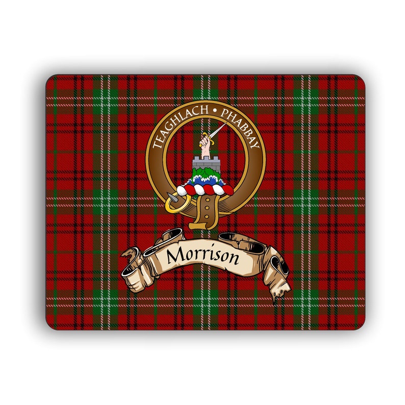 Morrison Scottish Clan Tartan Crest Computer Mouse Pad Etsy Canada
