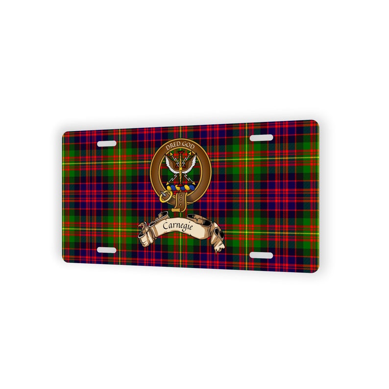 Scotland Clan Carnegie Tartan Crest Novelty License Plate